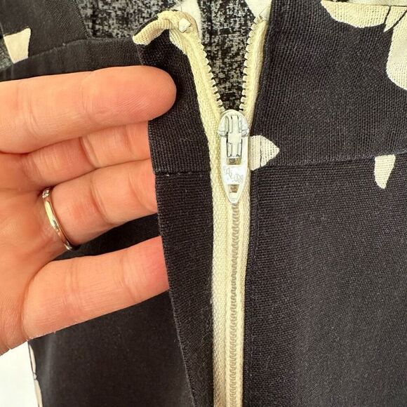 Malia Honolulu Vintage Black Floral Butterfly Printed Sleeveless Knee Length Dre - Picture 9 of 12